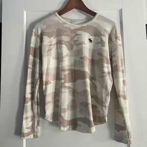 Abercrombie Kids Beige Camouflage Long Sleeve Tee